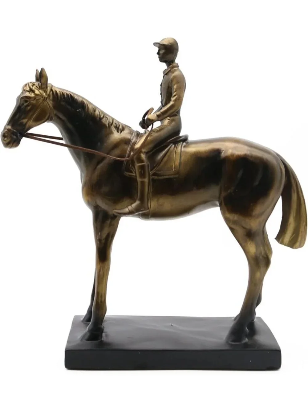 Elegant Horse Rider Sculpture Figurine - Racing Decor for Home & Office 10.5''
